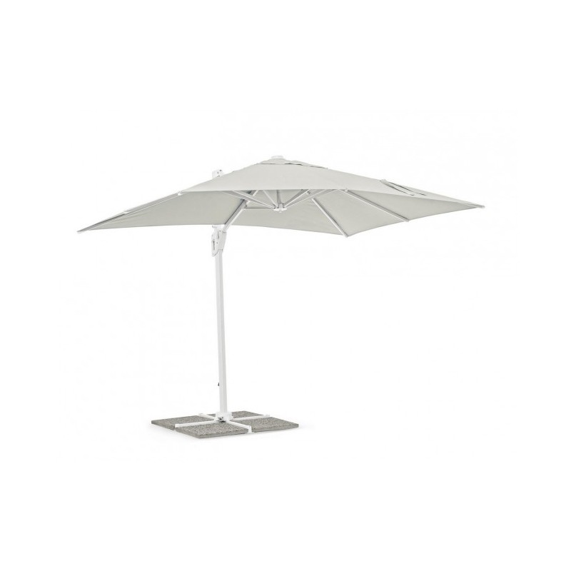 Ombrellone braccio Eden bianco-naturale 2x3 m iperbriko