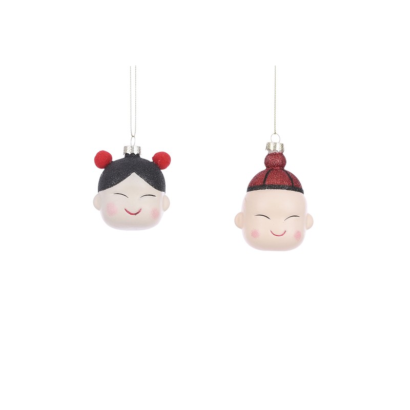 Ornamento boy-girl da appendere cm 9 h  pz 1