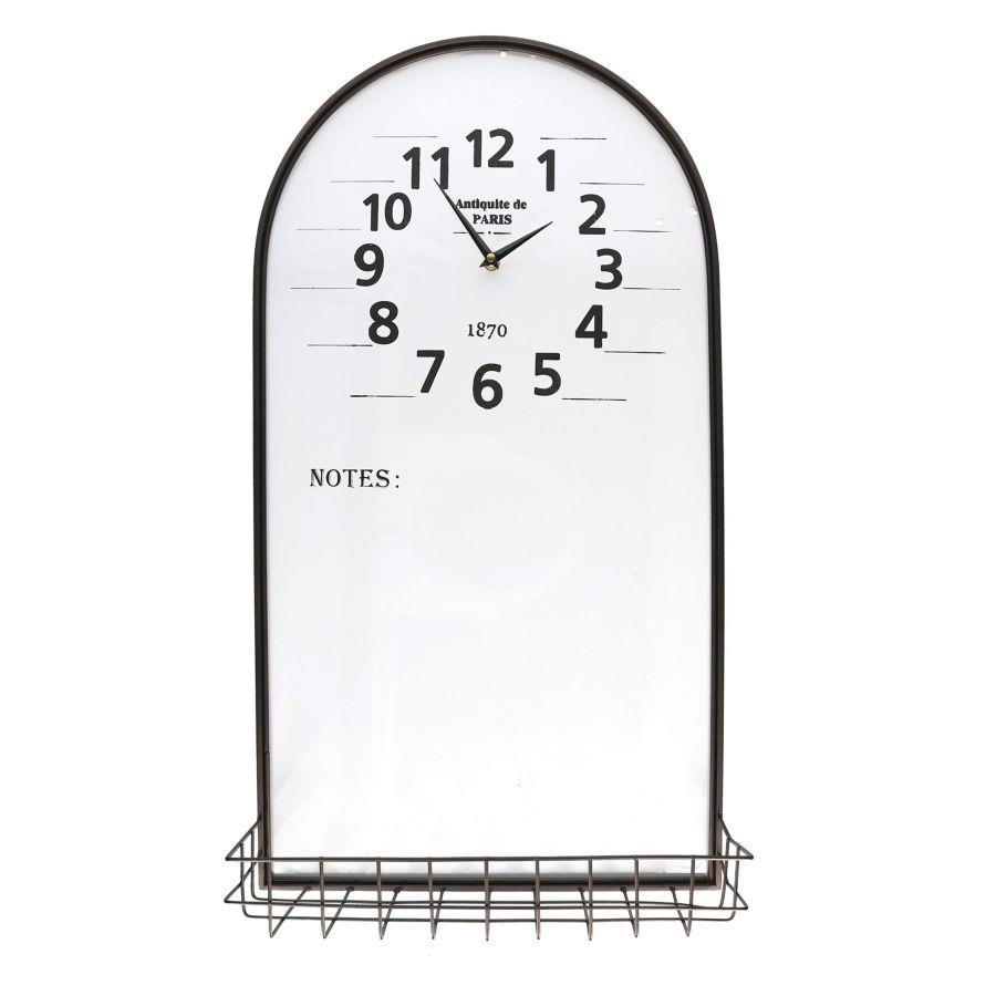 Orologio metallo c/mensola e lavagna cm 38x71x2/14