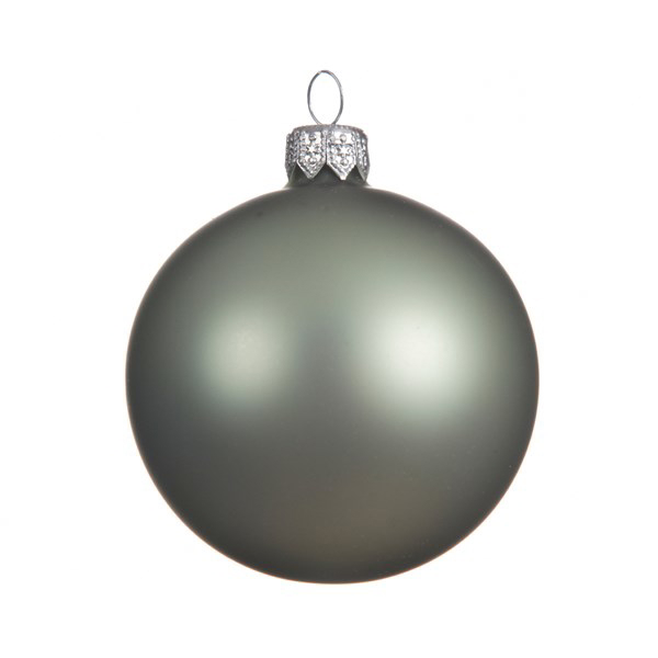 Box Da 6 Decoro Albero Natale Vetro Pallina Verde Salvia Opaco Cm 6 