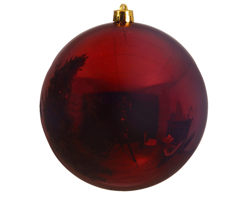 Pallina Di Natale Pallina Natalizia Infrangibile Lucida Colore Rosso Scuro Ø 40Cm 1 Pz