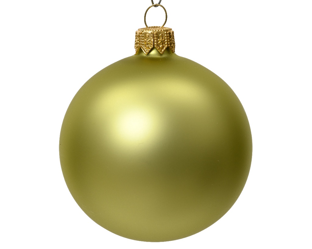 Box Da 6 Palline Di Natale In Vetro Opaco Colore Pistacchio Ø 6Cm