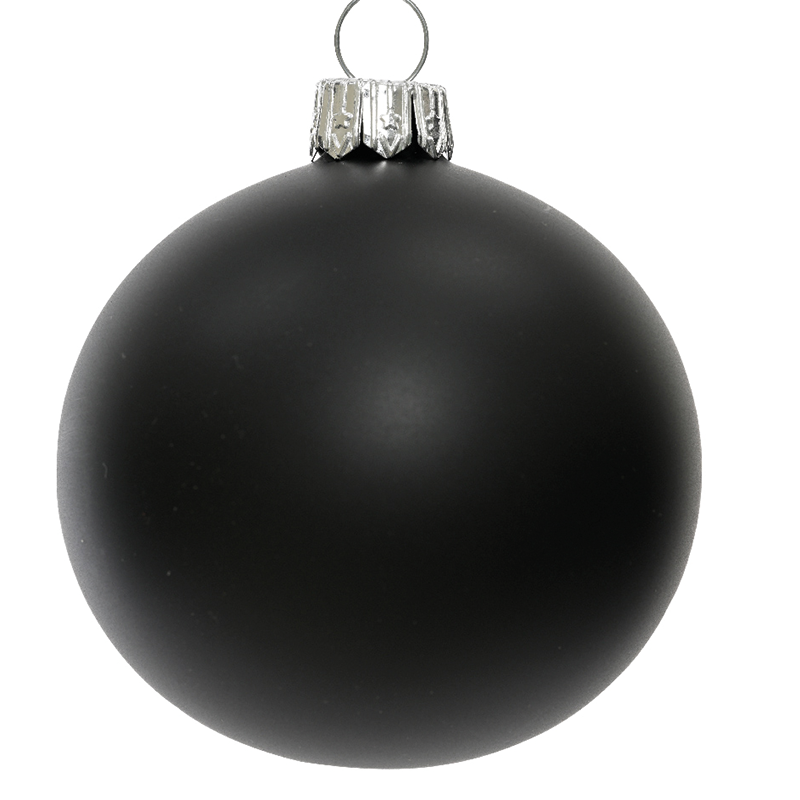 Box Da 6 Palline Di Natale Nera Opaca Ø6