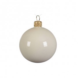 Pallina Sfera Natalizia In Vetro Bianco Latte D. 15 Cm  1 Pz