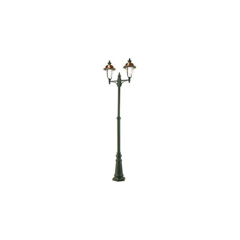 Palo con struttura in pressofusione di alluminio grigio e rame da esterno h. 244 cm