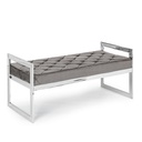 Panca velluto grigio Sveva cm 97 x 44