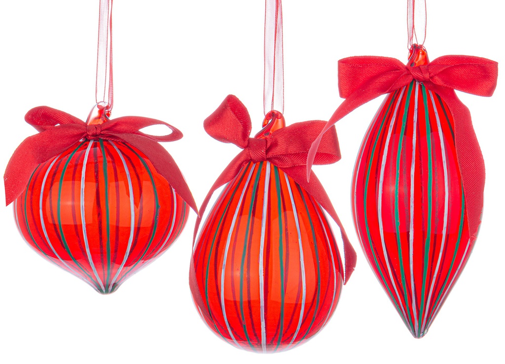 Pendaglio Vetro Stripe Rosso Colori assortiti 3