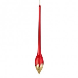 Pendaglio natalizio a goccia in vetro Rosso Oro PAINT