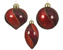 Pendente per albero bicolor rosso/bordeaux diam. 8 cm
