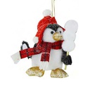 Pinguino con berretto rosso nbr-1241 cm. 13 x 13 h 15