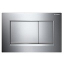 Placca di copertura 2 tasti &quot;Sigma 30&quot; Geberit - Bianco con bordo inferiore cromo