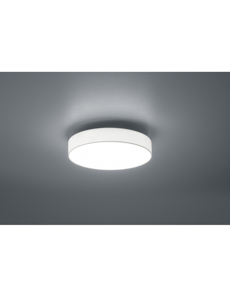 Plafoniera Led Dimmer Cambio Colore Paralume Tessuto Bianco Lugano Ø40 cm Trio Lighting
