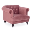 Poltrona Blossom classica effetto velluto rosa antico 97x82x78h cm
