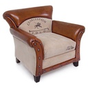 Poltrona Charleston in pelle vintage beige