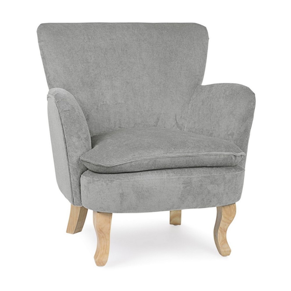 Poltrona grigio chiaro in tessuto stile vintage