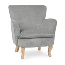 Poltrona grigio chiaro in tessuto stile vintage
