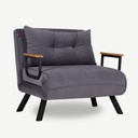 Poltrona letto pieghevole Sando in tessuto grigio  60 x78xh.78 cm