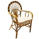 Poltrona rattan sole con cuscino cm 62 x 65 x h44-62-90
