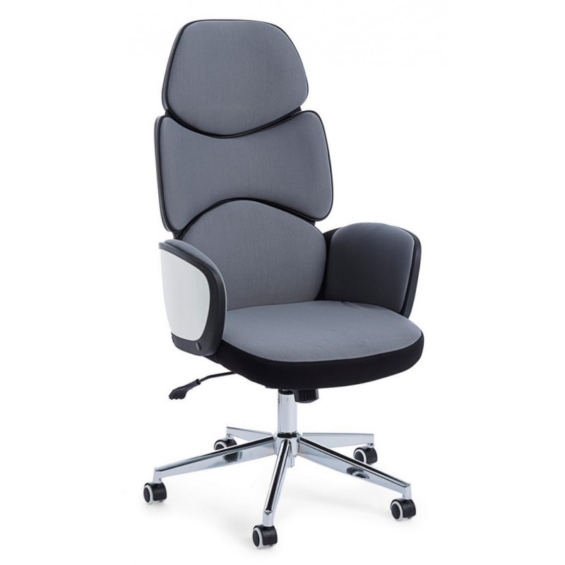 Poltrona ufficio con braccioli in tessuto Grigio Scuro ARMSTRONG 64x69 x h118,5-128 cm