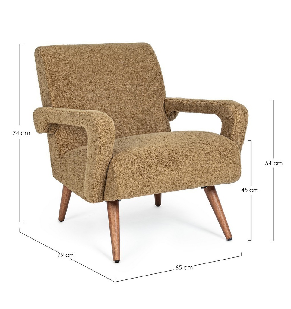 Poltrona vintage marrone-beige Berna Palm