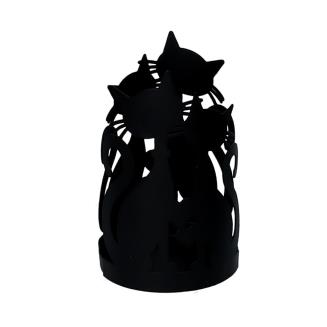 Portabicchiere metallo gatti nero tondocm ø8h20
