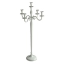 Portacandele candelabro alluminio bianco 5 posti cm 45x45h100