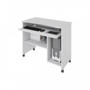Portacomputer Bianco con ruote in legno nobilitato H.76x93 x48,5 cm