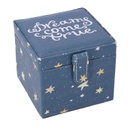 Portagioie ecopelle stelle blu quadro cm 10x10