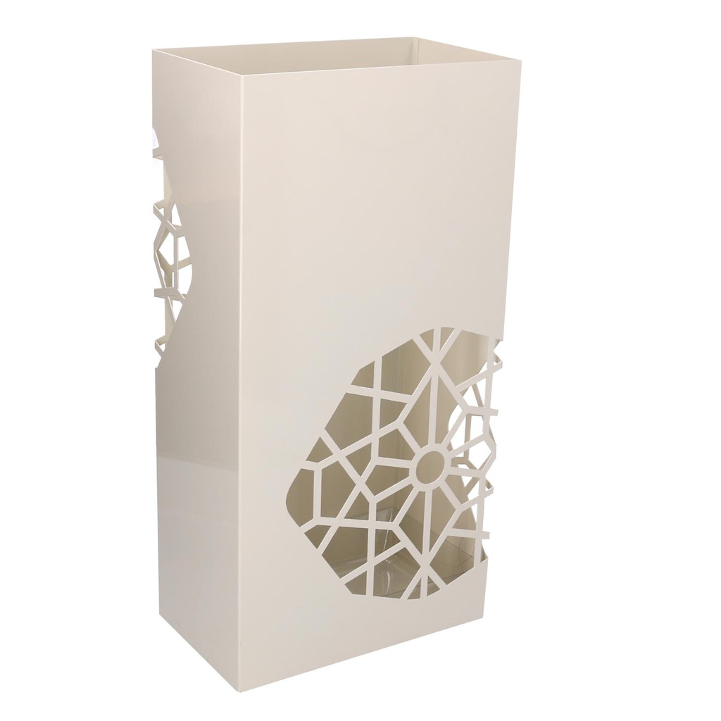 Portaombrelli metallo bianco rettangolare cm 25x15h50