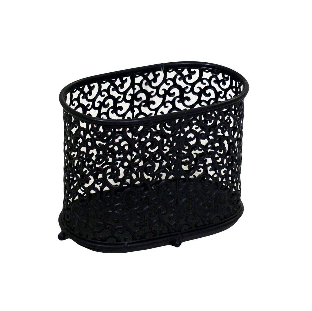Portariviste metallo nero riccioli ovale cm 34x20h26
