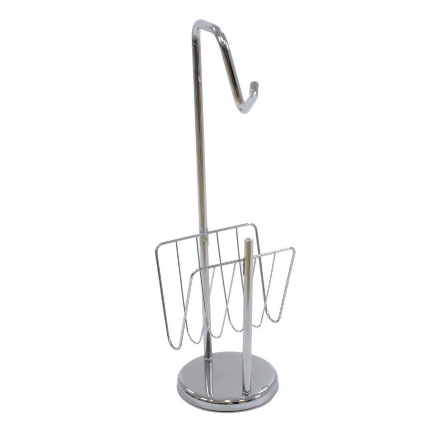 Portarotolo a stelo metallo cromato conportariviste cm19h67