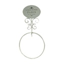 Portasciugamani a muro metallo paris bianco anello cm 20x6h38