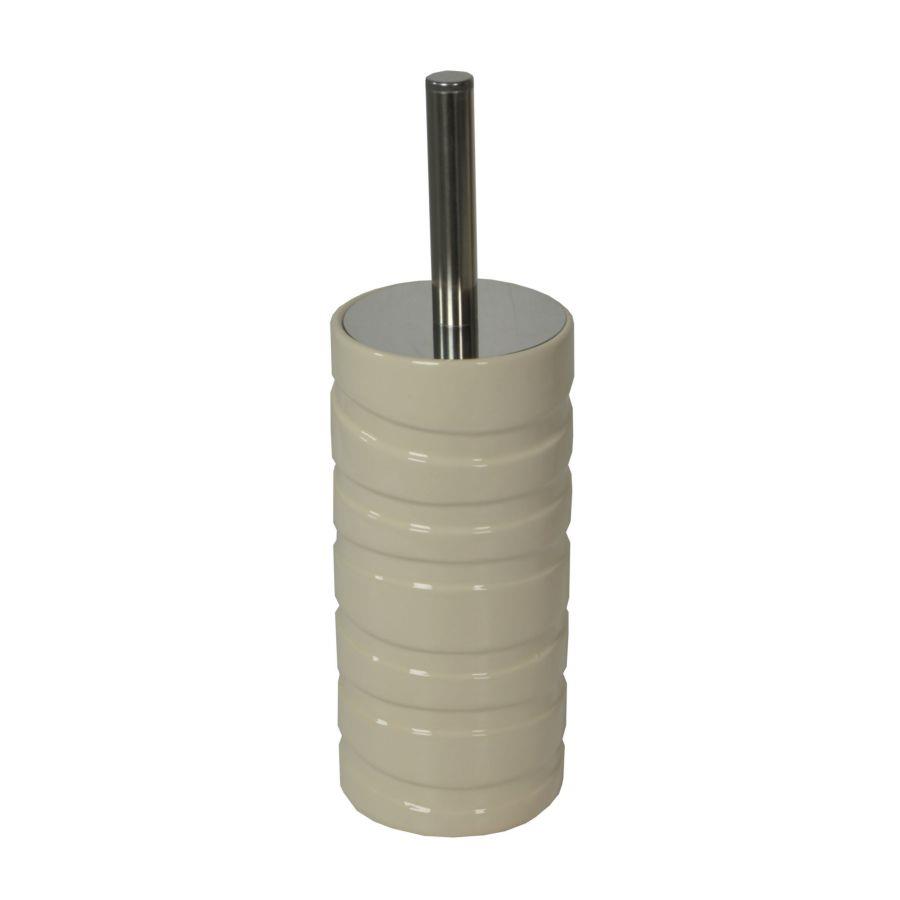 Portascopino ceramica bianco cerchi tondo cmø10