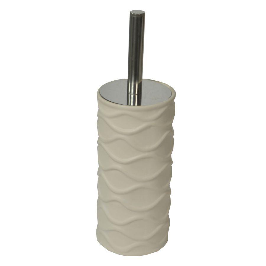 Portascopino ceramica bianco onde tondocmø10
