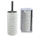 Portascopino ceramica bianco onde tondocmø10h24/34