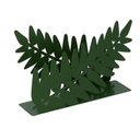 Portatovaglioli metallo foglia alloro verde scuro rettangolare cm 14