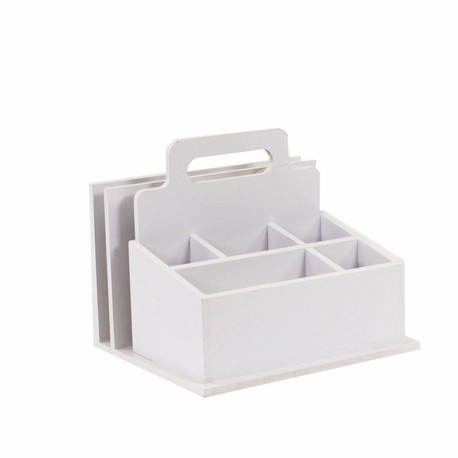 Portatutto legno bianco 7 vani cm 25x21h21