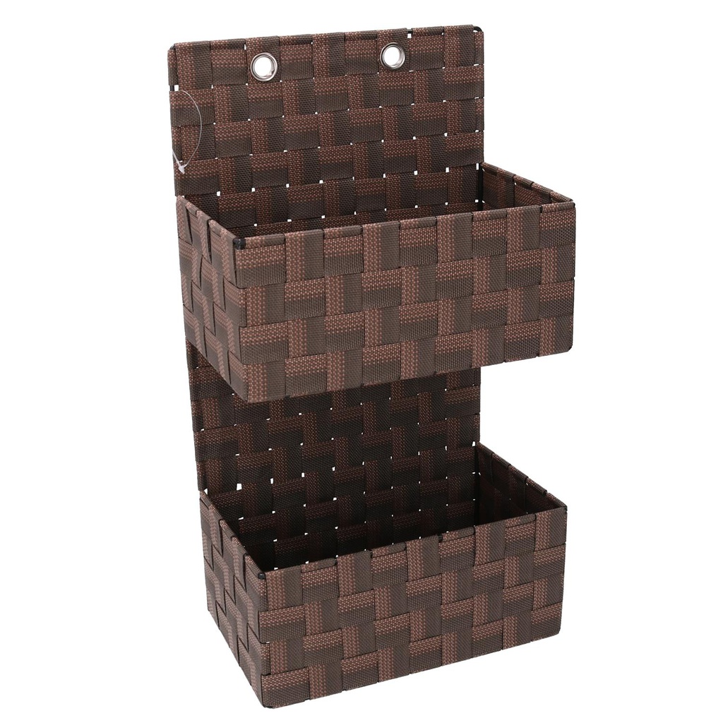 Portatutto poliestere marrone rettangolare cm 25x14
