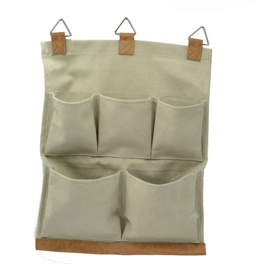 Portatutto tessuto crema 5 tasche cm 44xh35