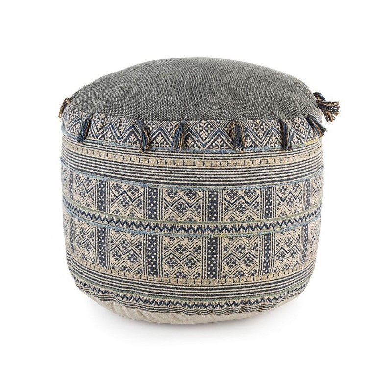 Pouf in cotone stile etnico TILAK Snorkel diametro 50x h35 cm