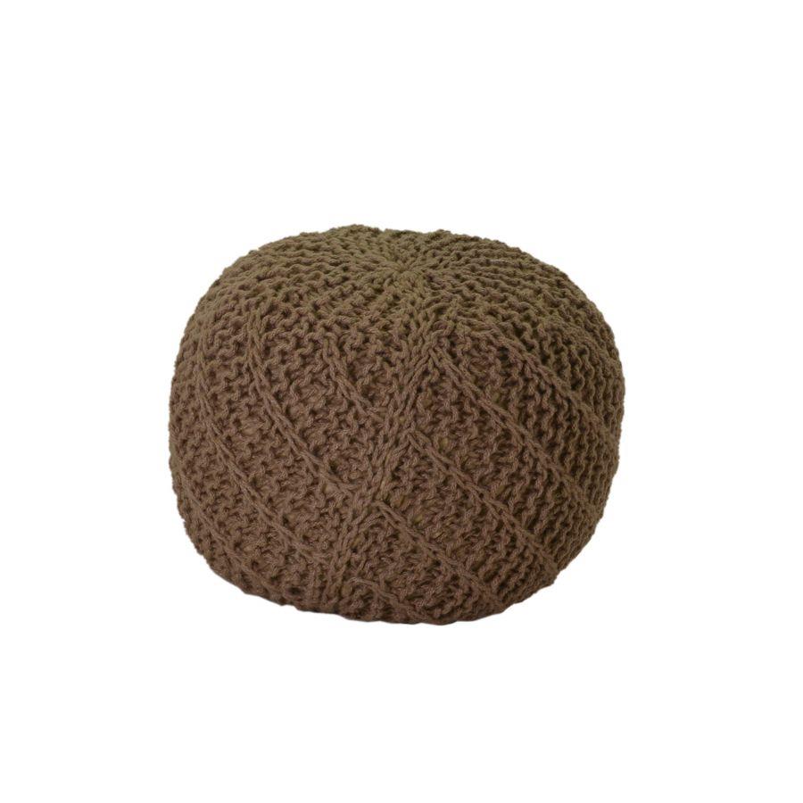 Pouf tessuto crema tondo cmø47h36