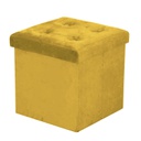 Puff velluto giallo quadro pieghevole cm 38x38h38