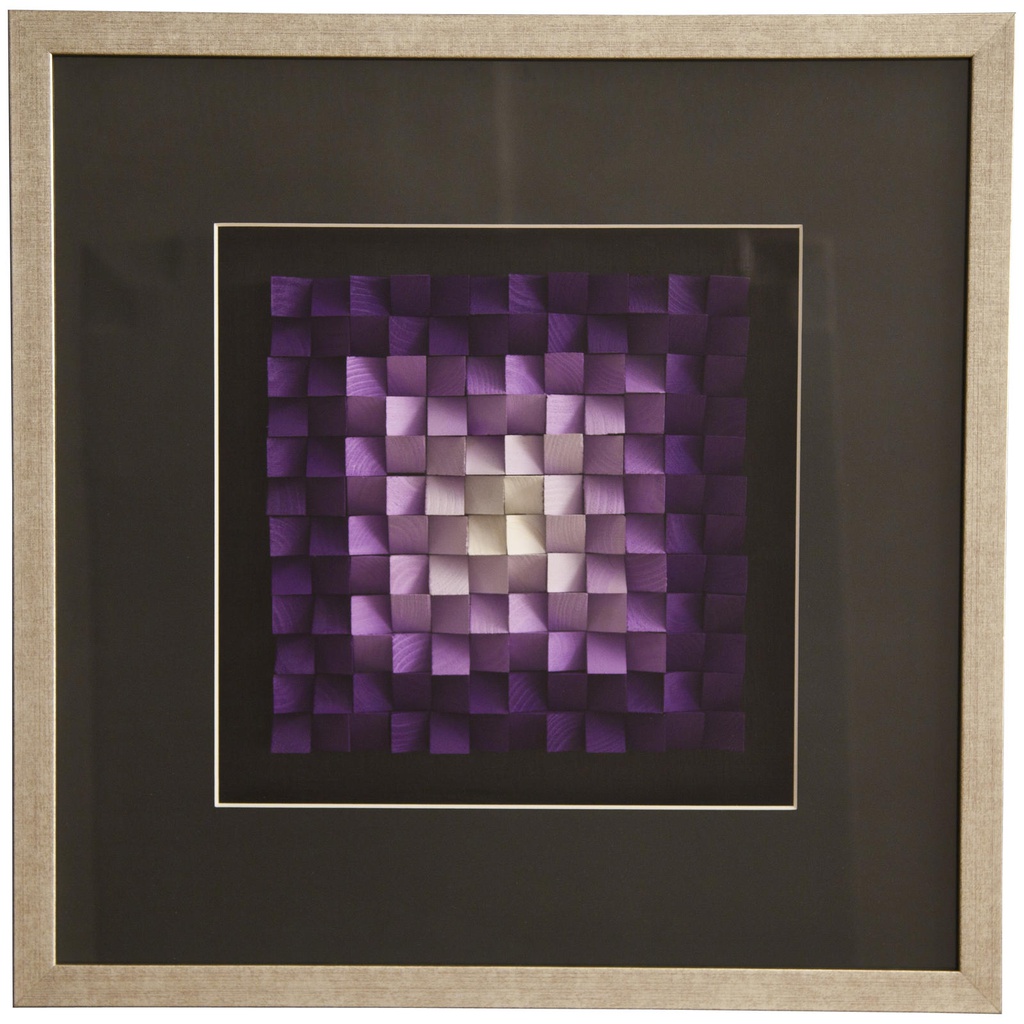 Quadro 3D con finitura in vetro e tela multicolor 60x60 cm