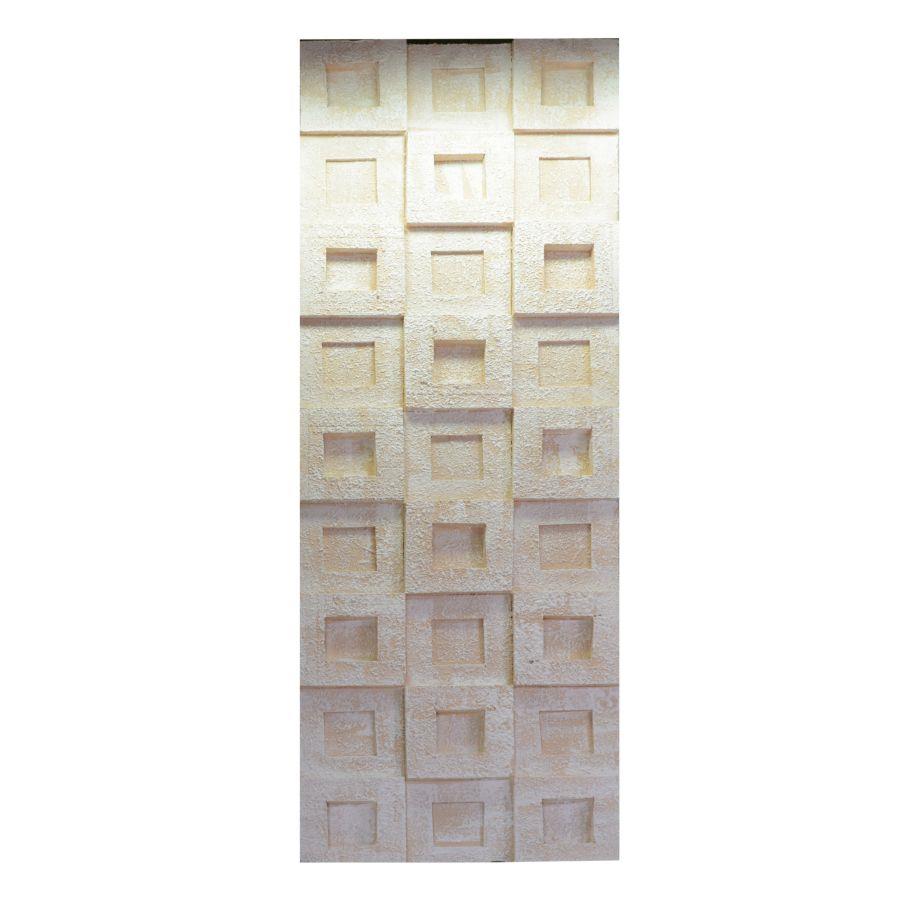 Quadro dipinto bianco con quadretti cm50x150x3-5