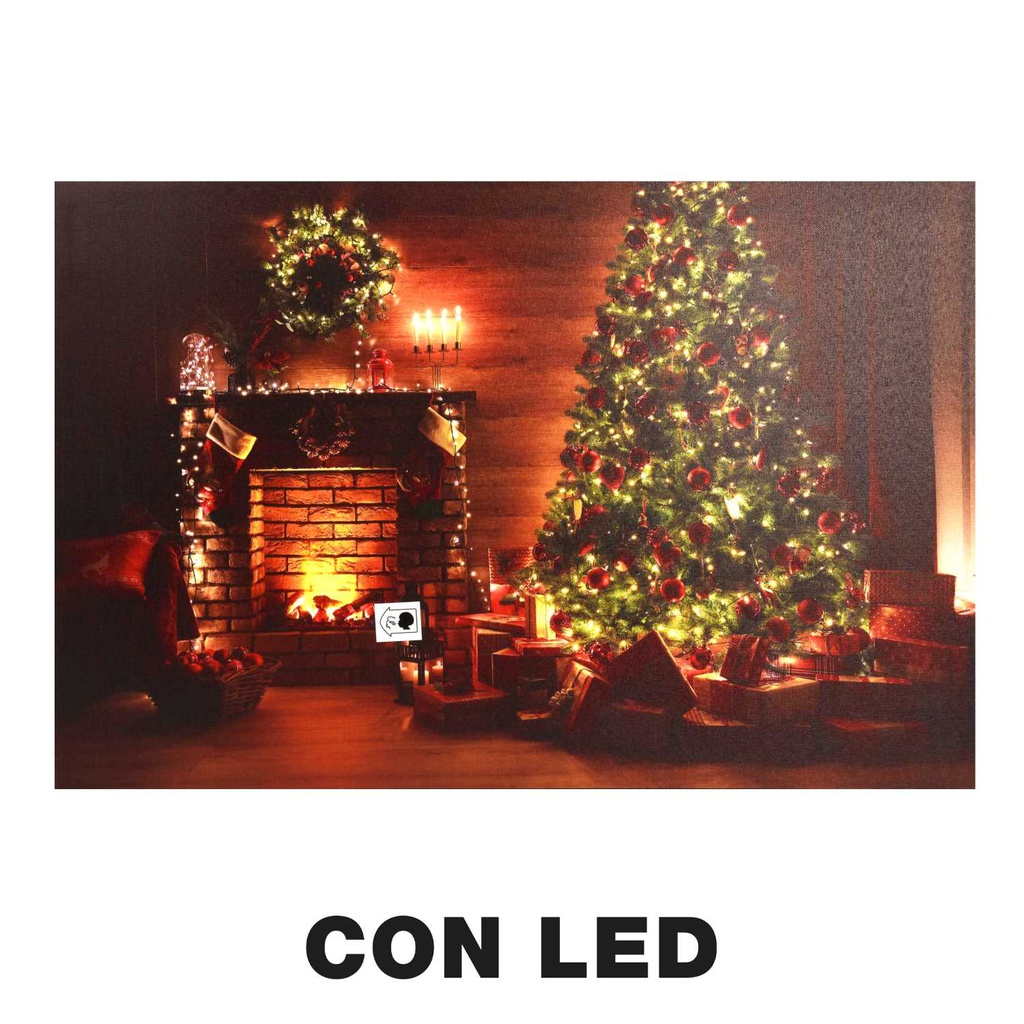 Quadro led legno multicolor rettangolare cm60x40h1,8