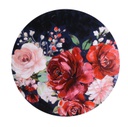 Quadro legno fiori rosso tondo cm ø80h2