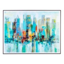 Quadro skyline city con cornice cm 120x90