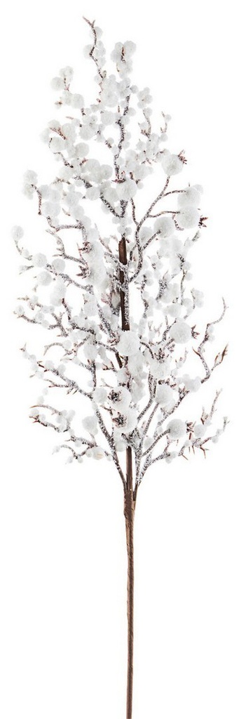 Ramo bessy bacche bianco ghiaccio H60cm