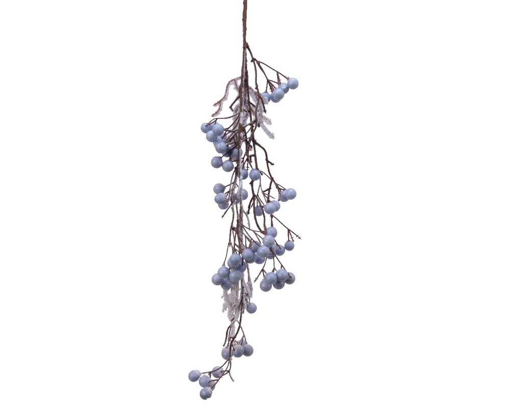 Ramo decorativo con bacche e neve  cm 80