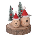Renna legno su tronco naturale cm14x11,5h10,5